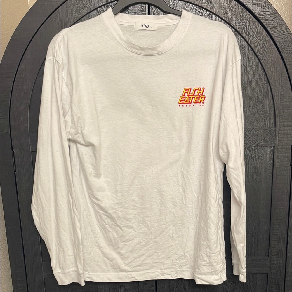 WEGO White Long Sleeve 'Fish Eater' Graphic Tee